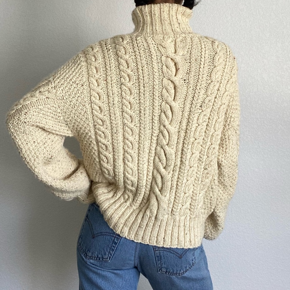 Doen Cream Cable Knit Turtleneck Sweater - Picture 4 of 8